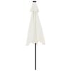 vidaXL Parasol de jardin avec LED et m&acirc;t en acier blanc 225x225x212 cm