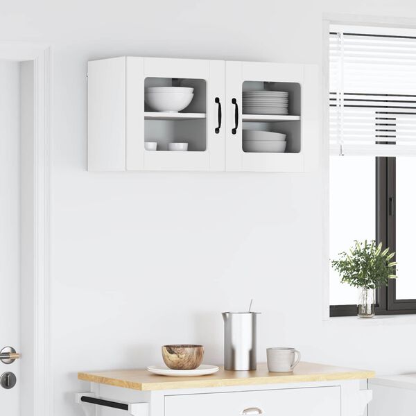 vidaXL Armoire de cuisine 2 pcs Blanc brillant 40 x 31 x 40 cm