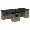vidaXL Salon de jardin avec coussins 7 pcs gris r&eacute;sine tress&eacute;e