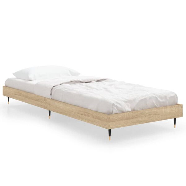 vidaXL Cadre de lit sans matelas ch&ecirc;ne sonoma 75x190 cm