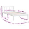 vidaXL Cadre de lit sans matelas blanc bois massif 90x200 cm