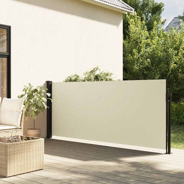 vidaXL Auvent latéral rétractable crème 140x300 cm