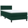 vidaXL Sommier &agrave; lattes de lit et matelas vert fonc&eacute; 100x220cm velours