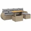 vidaXL Salon de jardin avec coussins 6 pcs beige r&eacute;sine tress&eacute;e