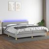 vidaXL Sommier &agrave; lattes de lit matelas LED Gris clair 200x200 cm Tissu