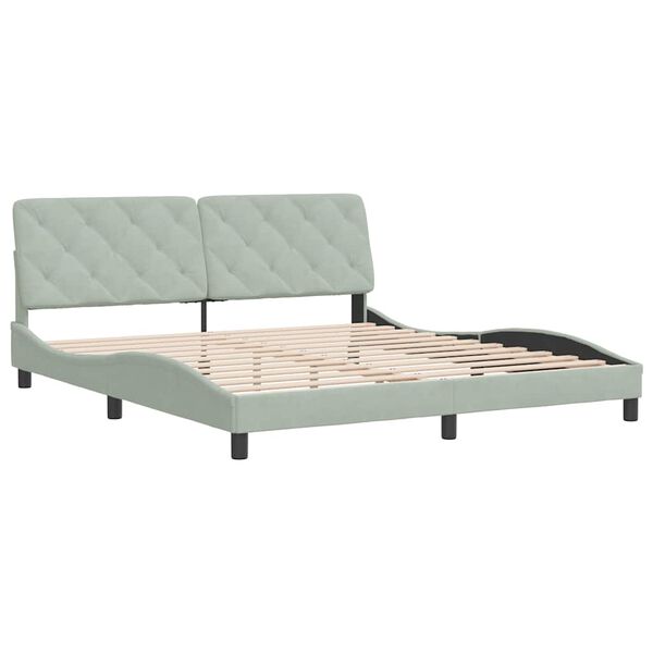 vidaXL Cadre de lit sans matelas gris clair 180x200 cm velours