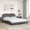vidaXL Lit Viana avec matelas gris 160x200 cm similicuir