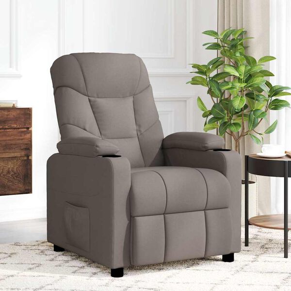 vidaXL Fauteuil de massage Taupe Tissu