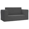 vidaXL Canap&eacute;-lit pour enfants 2 places anthracite peluche douce