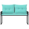 vidaXL Banc ext&eacute;rieur avec coussin Noir et turquoise 118 x 55 x 82 cm