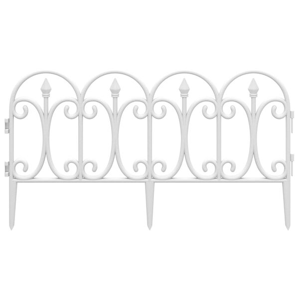 vidaXL Bordures de pelouse 17 pcs Blanc 10 m PP