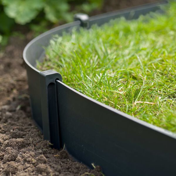 Nature Chevilles d'ancrage de jardin 10 pcs Noir