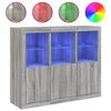 vidaXL Buffets avec lumi&egrave;res LED 3 pcs sonoma gris bois d'ing&eacute;nierie