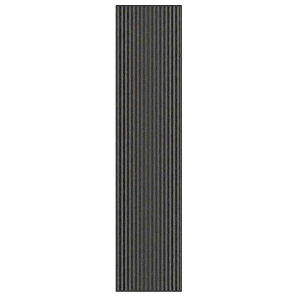 vidaXL Paillasson noir et gris &agrave; rayures 115x500 cm