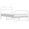 vidaXL Cadre de lit métal sans matelas et pied de lit blanc 107x203 cm