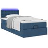 vidaXL Cadre de lit ottoman avec matelas bleu 90x190 cm tissu
