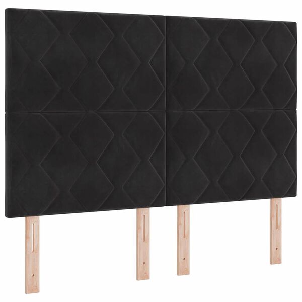 vidaXL Tête de lit avec tête de lit Noir 144 cm Velours