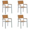vidaXL Chaise empilable 4 pc Marron Bois d'Acacia Massif Empilable