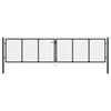 vidaXL Portail de jardin grillag&eacute; en acier galvanis&eacute; gris 400 x 75 cm