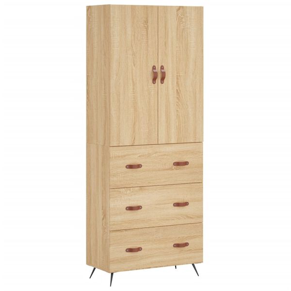 vidaXL Buffet haut Ch&ecirc;ne sonoma 69,5x34x180 cm Bois d'ing&eacute;nierie