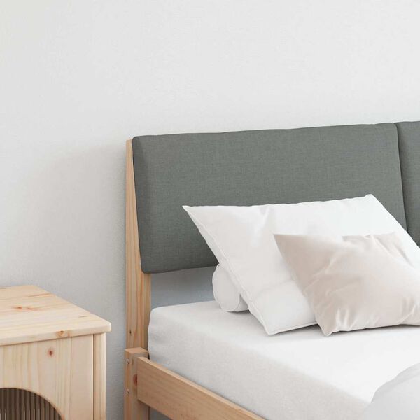 vidaXL T&ecirc;te de lit capitonn&eacute;e Gris fonc&eacute; 160 cm Pin massif