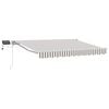 vidaXL Cadre de store manuel avec LEDs Gris clair et blanc 5 x 3 m