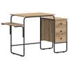 vidaXL Bureau avec rangement Ch&ecirc;ne artisanal 120 x 50 x 75 cm