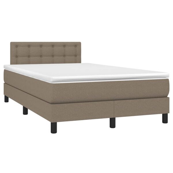 vidaXL Sommier &agrave; lattes de lit avec matelas Taupe 120x200 cm Tissu
