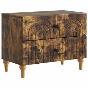 vidaXL Cabinet de chevet avec tiroir Ch&ecirc;ne fum&eacute; 62 x 34,5 x 48 cm