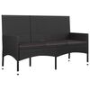 vidaXL Salon de jardin 4 pcs avec coussins Noir R&eacute;sine tress&eacute;e