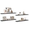 vidaXL &Eacute;tag&egrave;res murales flottantes 4 pcs gris brillant 120x23,5x3,8 cm