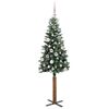 vidaXL Sapin de Noël mince Vert 150 cm PVC et bois de pin massif