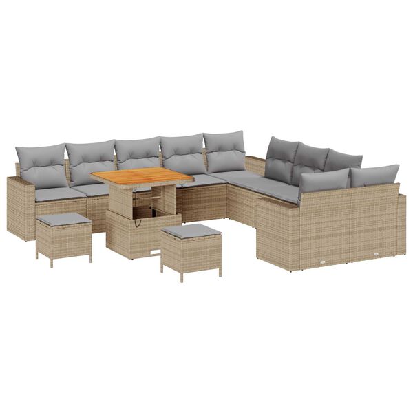 vidaXL Ensemble de canap&eacute; de jardin 17 pcs Beige et Gris clair