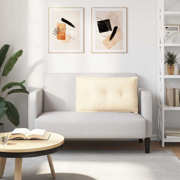 vidaXL Coussin de Dos Cr&egrave;me 80 x 50 cm Tissu en velours c&ocirc;tel&eacute;