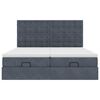 vidaXL Cadre de lit ottoman avec matelas gris fonc&eacute; 200x200 cm velours