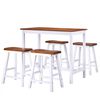 vidaXL Table et tabouret de bar 5 pcs Bois massif