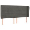 vidaXL T&ecirc;te de lit avec oreilles Gris fonc&eacute; 163x23x118/128 cm Velours