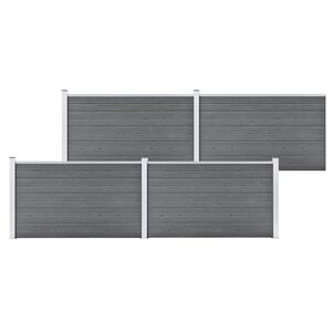 vidaXL Cl&ocirc;ture de jardin WPC 699x106 cm Gris