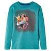 T-shirt pour enfants &agrave; manches longues aqua fonc&eacute; 104