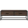 vidaXL Table basse ch&ecirc;ne marron 100x50x35cm bois d'ing&eacute;nierie et m&eacute;tal