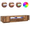 vidaXL Meuble TV avec lumi&egrave;res LED vieux bois bois d'ing&eacute;nierie