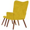 vidaXL Fauteuil relax avec tabouret en velours jaune
