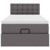 VidaXL Lit ottoman avec matelas gris 90x190 cm similicuir