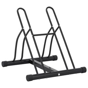 vidaXL Support de v&eacute;lo au sol autoportant pour 2 v&eacute;los acier