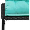 vidaXL Banc ext&eacute;rieur avec coussin Noir et turquoise 118 x 55 x 82 cm