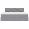 vidaXL Lit ottoman avec matelas et LED Gris clair 180x200 cm tissu