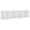 vidaXL Meubles TV 2 pcs Blanc brillant 142,5x35x36,5cm Bois ingénierie