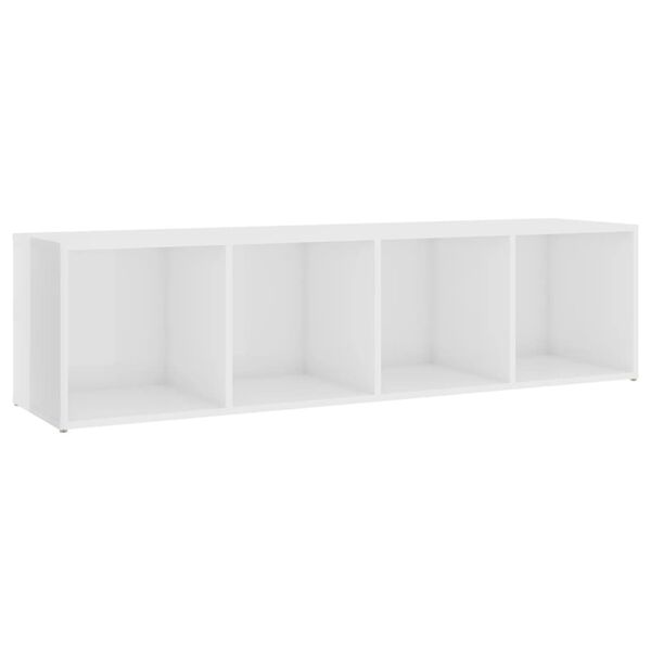 vidaXL Meubles TV 2 pcs Blanc brillant 142,5x35x36,5cm Bois ingénierie