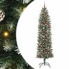 vidaXL Arbre de No&euml;l artificiel slim avec 300 LED Vert et blanc 240 cm