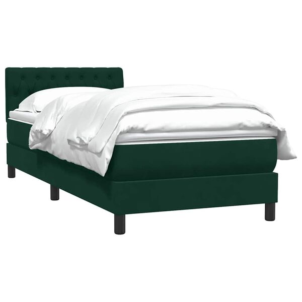 vidaXL Sommier &agrave; lattes de lit et matelas vert fonc&eacute; 100x210cm velours